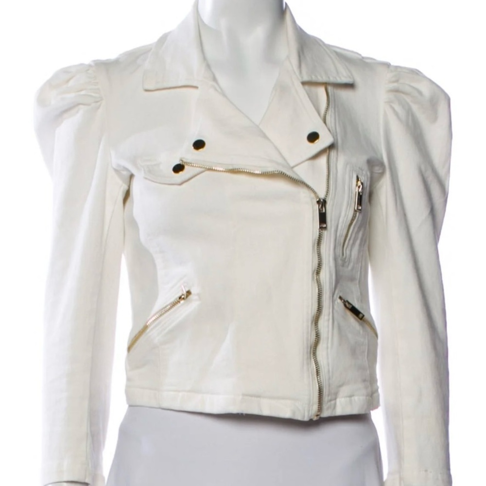 Generation Love White Denim Moto Jacket
